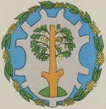 Český Dub - kresba znaku města z roku 1991, inspirovaná kamennou deskou z radnice (kresba Svatopluk Techni